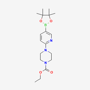 molecular formula C18H28BN3O4 B1498362 Ethyl 4-(5-(4,4,5,5-tetramethyl-1,3,2-dioxaborolan-2-yl)pyridin-2-yl)piperazine-1-carboxylate CAS No. 1073354-26-3