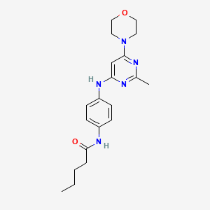 molecular formula C20H27N5O2 B14983621 N-(4-((2-methyl-6-morpholinopyrimidin-4-yl)amino)phenyl)pentanamide 