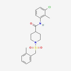 molecular formula C21H25ClN2O3S B14983852 N-(3-chloro-2-methylphenyl)-1-[(2-methylbenzyl)sulfonyl]piperidine-4-carboxamide 