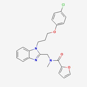 molecular formula C23H22ClN3O3 B14983962 N-({1-[3-(4-chlorophenoxy)propyl]benzimidazol-2-yl}methyl)-2-furyl-N-methylcar boxamide 