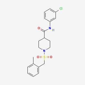 molecular formula C20H23ClN2O3S B14984021 N-(3-chlorophenyl)-1-[(2-methylbenzyl)sulfonyl]piperidine-4-carboxamide 