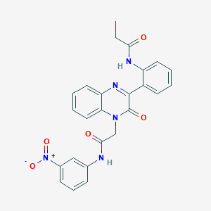 molecular formula C25H21N5O5 B14984227 N-[2-(4-{2-[(3-nitrophenyl)amino]-2-oxoethyl}-3-oxo-3,4-dihydroquinoxalin-2-yl)phenyl]propanamide 