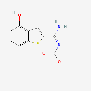 molecular formula C14H16N2O3S B1498431 tert-butyl (NE)-N-[amino-(4-hydroxy-1-benzothiophen-2-yl)methylidene]carbamate 