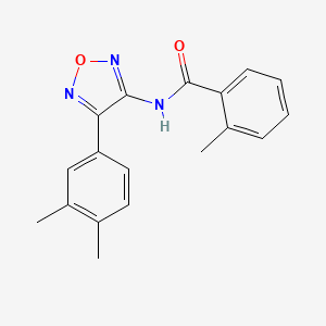 molecular formula C18H17N3O2 B14984406 N-[4-(3,4-dimethylphenyl)-1,2,5-oxadiazol-3-yl]-2-methylbenzamide 