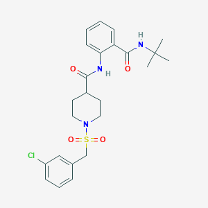 molecular formula C24H30ClN3O4S B14984631 N-[2-(tert-butylcarbamoyl)phenyl]-1-[(3-chlorobenzyl)sulfonyl]piperidine-4-carboxamide 
