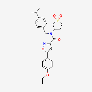 molecular formula C26H30N2O5S B14984798 N-(1,1-dioxidotetrahydrothiophen-3-yl)-5-(4-ethoxyphenyl)-N-[4-(propan-2-yl)benzyl]-1,2-oxazole-3-carboxamide 