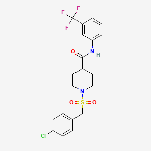 molecular formula C20H20ClF3N2O3S B14984961 1-[(4-chlorobenzyl)sulfonyl]-N-[3-(trifluoromethyl)phenyl]piperidine-4-carboxamide 