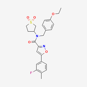 molecular formula C24H25FN2O5S B14985098 N-(1,1-dioxidotetrahydrothiophen-3-yl)-N-(4-ethoxybenzyl)-5-(3-fluoro-4-methylphenyl)-1,2-oxazole-3-carboxamide 