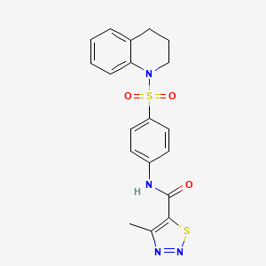 molecular formula C19H18N4O3S2 B14985198 N-[4-(3,4-dihydroquinolin-1(2H)-ylsulfonyl)phenyl]-4-methyl-1,2,3-thiadiazole-5-carboxamide 