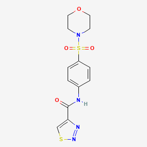 molecular formula C13H14N4O4S2 B14985221 N-[4-(morpholin-4-ylsulfonyl)phenyl]-1,2,3-thiadiazole-4-carboxamide 