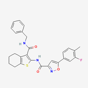 molecular formula C27H24FN3O3S B14985251 N-[3-(benzylcarbamoyl)-4,5,6,7-tetrahydro-1-benzothiophen-2-yl]-5-(3-fluoro-4-methylphenyl)-1,2-oxazole-3-carboxamide 