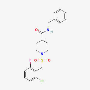 molecular formula C20H22ClFN2O3S B14985261 N-benzyl-1-[(2-chloro-6-fluorobenzyl)sulfonyl]piperidine-4-carboxamide 