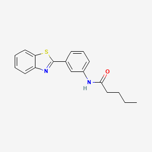 molecular formula C18H18N2OS B14985308 N-[3-(1,3-benzothiazol-2-yl)phenyl]pentanamide 
