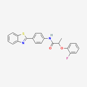 molecular formula C22H17FN2O2S B14985321 N-[4-(1,3-benzothiazol-2-yl)phenyl]-2-(2-fluorophenoxy)propanamide 