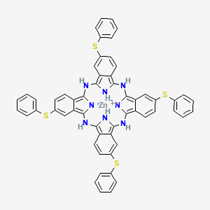 molecular formula C56H38N8S4Zn B1498600 zinc;6,15,24,33-tetrakis(phenylsulfanyl)-2,11,20,29,37,39-hexaza-38,40-diazanidanonacyclo[28.6.1.13,10.112,19.121,28.04,9.013,18.022,27.031,36]tetraconta-1(36),3,5,7,9,12,14,16,18,21,23,25,27,30,32,34-hexadecaene CAS No. 77447-43-9