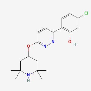 molecular formula C19H24ClN3O2 B1498614 5-chloro-2-[6-(2,2,6,6-tetramethylpiperidin-4-yl)oxypyridazin-3-yl]phenol 