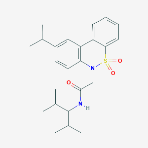 molecular formula C24H32N2O3S B14986824 N-(2,4-Dimethyl-3-pentanyl)-2-(9-isopropyl-5,5-dioxido-6H-dibenzo[C,E][1,2]thiazin-6-YL)acetamide 