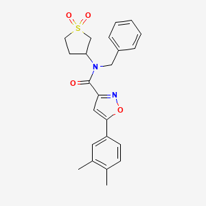 molecular formula C23H24N2O4S B14986852 N-benzyl-5-(3,4-dimethylphenyl)-N-(1,1-dioxidotetrahydrothiophen-3-yl)-1,2-oxazole-3-carboxamide 