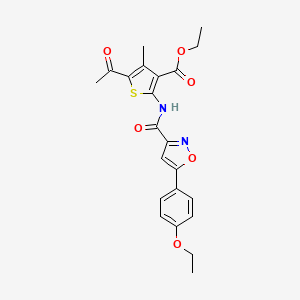 molecular formula C22H22N2O6S B14986937 Ethyl 5-acetyl-2-({[5-(4-ethoxyphenyl)-1,2-oxazol-3-yl]carbonyl}amino)-4-methylthiophene-3-carboxylate 