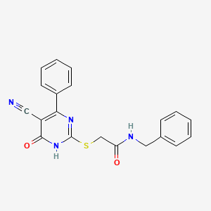 molecular formula C20H16N4O2S B14986980 N-benzyl-2-[(5-cyano-6-oxo-4-phenyl-1,6-dihydropyrimidin-2-yl)sulfanyl]acetamide 