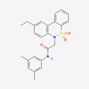 molecular formula C24H24N2O3S B14987056 N-(3,5-dimethylphenyl)-2-(9-ethyl-5,5-dioxido-6H-dibenzo[c,e][1,2]thiazin-6-yl)acetamide 
