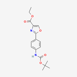 molecular formula C17H20N2O5 B1498723 Ethyl 2-(4-((tert-butoxycarbonyl)amino)phenyl)oxazole-4-carboxylate CAS No. 886363-48-0