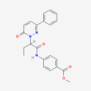 molecular formula C22H21N3O4 B14987246 methyl 4-{[2-(6-oxo-3-phenylpyridazin-1(6H)-yl)butanoyl]amino}benzoate 