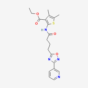 molecular formula C20H22N4O4S B14987352 Ethyl 4,5-dimethyl-2-({4-[3-(pyridin-3-yl)-1,2,4-oxadiazol-5-yl]butanoyl}amino)thiophene-3-carboxylate 