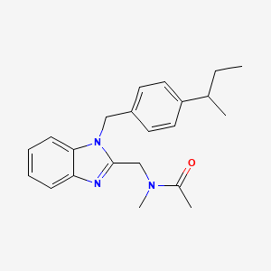 molecular formula C22H27N3O B14987360 N-({1-[4-(butan-2-yl)benzyl]-1H-benzimidazol-2-yl}methyl)-N-methylacetamide 