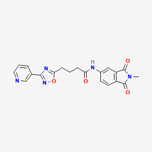 molecular formula C20H17N5O4 B14987479 N-(2-methyl-1,3-dioxo-2,3-dihydro-1H-isoindol-5-yl)-4-[3-(pyridin-3-yl)-1,2,4-oxadiazol-5-yl]butanamide 