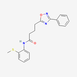 molecular formula C19H19N3O2S B14987487 N-[2-(methylsulfanyl)phenyl]-4-(3-phenyl-1,2,4-oxadiazol-5-yl)butanamide 