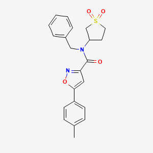 molecular formula C22H22N2O4S B14987517 N-benzyl-N-(1,1-dioxidotetrahydrothiophen-3-yl)-5-(4-methylphenyl)-1,2-oxazole-3-carboxamide 