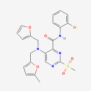 molecular formula C23H21BrN4O5S B14987574 N-(2-bromophenyl)-5-{(furan-2-ylmethyl)[(5-methylfuran-2-yl)methyl]amino}-2-(methylsulfonyl)pyrimidine-4-carboxamide 