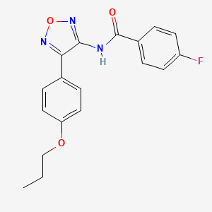 molecular formula C18H16FN3O3 B14987594 4-fluoro-N-[4-(4-propoxyphenyl)-1,2,5-oxadiazol-3-yl]benzamide 