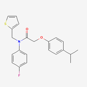 molecular formula C22H22FNO2S B14987759 N-(4-fluorophenyl)-2-[4-(propan-2-yl)phenoxy]-N-(thiophen-2-ylmethyl)acetamide 