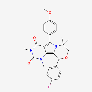 molecular formula C26H26FN3O4 B14988092 13-(4-fluorophenyl)-8-(4-methoxyphenyl)-3,5,10,10-tetramethyl-12-oxa-3,5,9-triazatricyclo[7.4.0.02,7]trideca-1,7-diene-4,6-dione 