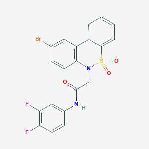 molecular formula C20H13BrF2N2O3S B14988248 2-(9-bromo-5,5-dioxido-6H-dibenzo[c,e][1,2]thiazin-6-yl)-N-(3,4-difluorophenyl)acetamide 