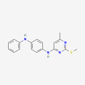 molecular formula C18H18N4S B14988266 N-[6-methyl-2-(methylsulfanyl)pyrimidin-4-yl]-N'-phenylbenzene-1,4-diamine 