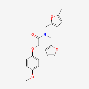 molecular formula C20H21NO5 B14988343 N-(furan-2-ylmethyl)-2-(4-methoxyphenoxy)-N-[(5-methylfuran-2-yl)methyl]acetamide 