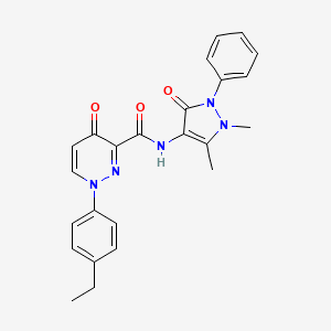 molecular formula C24H23N5O3 B14988648 N-(1,5-dimethyl-3-oxo-2-phenyl-2,3-dihydro-1H-pyrazol-4-yl)-1-(4-ethylphenyl)-4-oxo-1,4-dihydropyridazine-3-carboxamide 