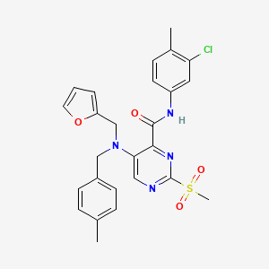 molecular formula C26H25ClN4O4S B14988683 N-(3-chloro-4-methylphenyl)-5-[(furan-2-ylmethyl)(4-methylbenzyl)amino]-2-(methylsulfonyl)pyrimidine-4-carboxamide 