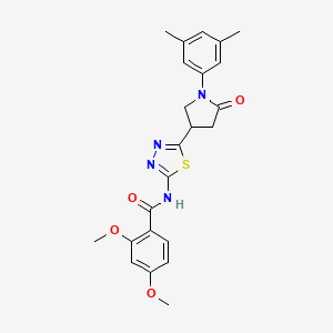 molecular formula C23H24N4O4S B14988807 N-{5-[1-(3,5-dimethylphenyl)-5-oxopyrrolidin-3-yl]-1,3,4-thiadiazol-2-yl}-2,4-dimethoxybenzamide 