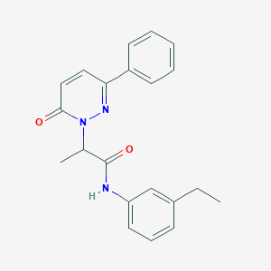 molecular formula C21H21N3O2 B14988821 N-(3-ethylphenyl)-2-(6-oxo-3-phenylpyridazin-1(6H)-yl)propanamide 