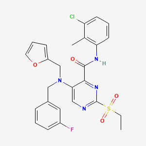 molecular formula C26H24ClFN4O4S B14988860 N-(3-chloro-2-methylphenyl)-2-(ethylsulfonyl)-5-[(3-fluorobenzyl)(furan-2-ylmethyl)amino]pyrimidine-4-carboxamide 