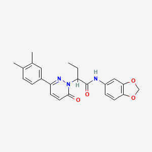 molecular formula C23H23N3O4 B14988957 N-(1,3-benzodioxol-5-yl)-2-[3-(3,4-dimethylphenyl)-6-oxopyridazin-1(6H)-yl]butanamide 