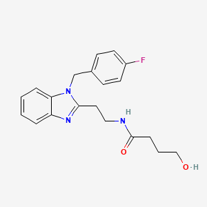 molecular formula C20H22FN3O2 B14988967 N-{2-[1-(4-fluorobenzyl)-1H-benzimidazol-2-yl]ethyl}-4-hydroxybutanamide 