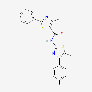 molecular formula C21H16FN3OS2 B14988974 N-[4-(4-fluorophenyl)-5-methyl-1,3-thiazol-2-yl]-4-methyl-2-phenyl-1,3-thiazole-5-carboxamide 