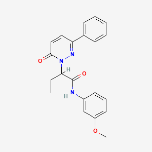 molecular formula C21H21N3O3 B14989076 N-(3-methoxyphenyl)-2-(6-oxo-3-phenylpyridazin-1(6H)-yl)butanamide 
