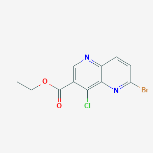 molecular formula C11H8BrClN2O2 B1498913 Ethyl 6-bromo-4-chloro-1,5-naphthyridine-3-carboxylate CAS No. 1083181-13-8