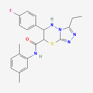 molecular formula C21H22FN5OS B14989172 N-(2,5-dimethylphenyl)-3-ethyl-6-(4-fluorophenyl)-6,7-dihydro-5H-[1,2,4]triazolo[3,4-b][1,3,4]thiadiazine-7-carboxamide 